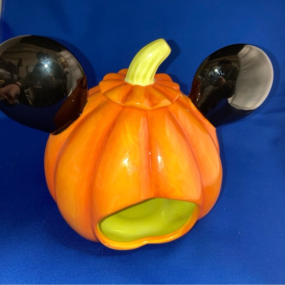 Disney Halloween Pumpkin Candle Tealight Holder Figurine Mickey Mouse - Picture 3 of 8